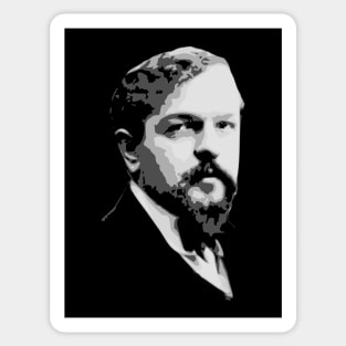 Claude Debussy Black and White Sticker